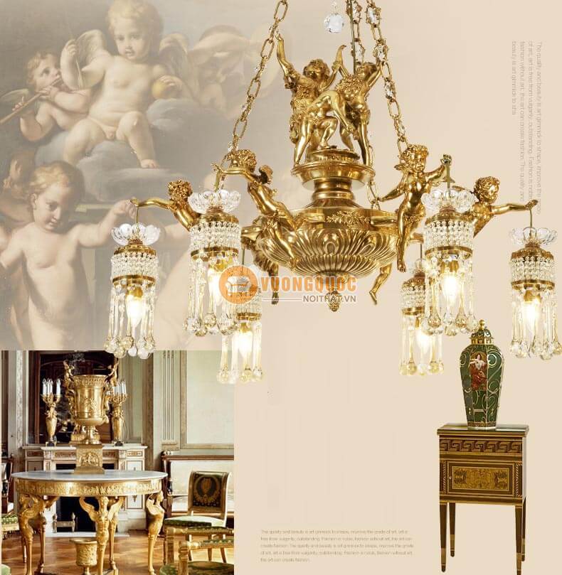 Đèn chùm đồng nghệ thuật cổ điển abr147-1